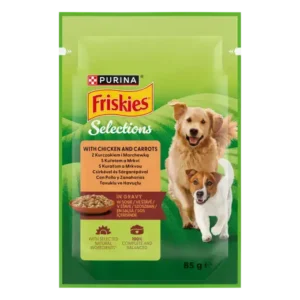 Friskies Karma dla Dorosłych Psów z Kurczakiem i Marchewką w Sosie 85 g