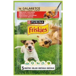 Friskies Karma dla Dorosłych Psów z Wołowiną i Marchewką w Galaretce 85 g
