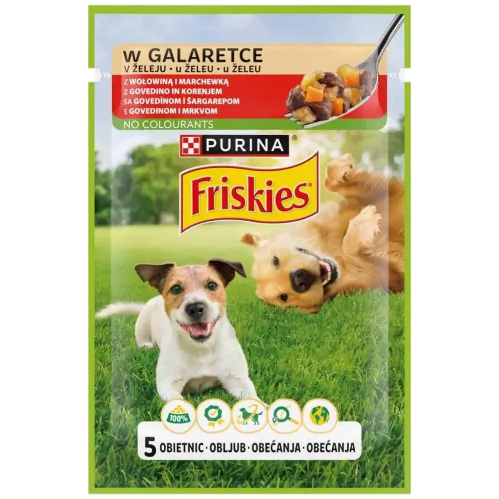 Friskies Karma dla Dorosłych Psów z Wołowiną i Marchewką w Galaretce 85 g