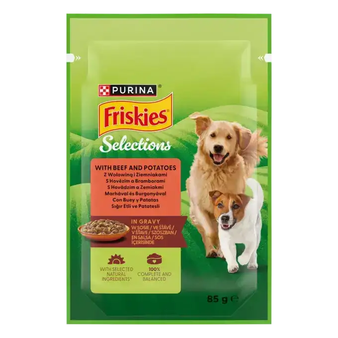 Friskies Karma dla Psa z Wołowiną i Ziemniakami w Sosie 85 g