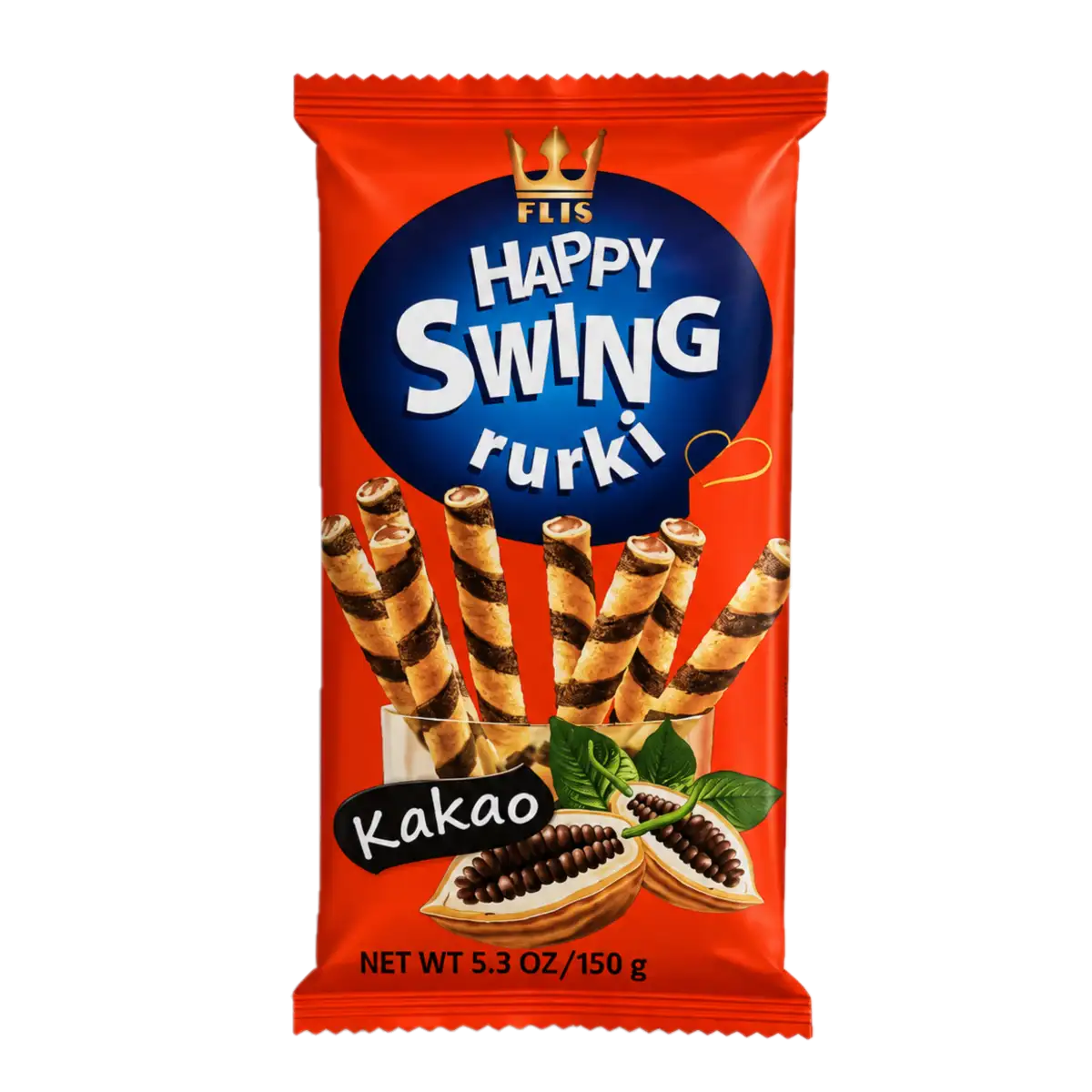 Happy Swing Rurki Waflowe z Kremem Kakaowym 150 g