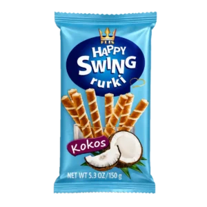 Happy Swing Rurki Waflowe z Kremem Kokosowym 150 g