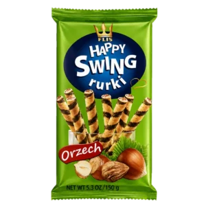 Happy Swing Rurki Waflowe z Kremem Orzechowym 150 g