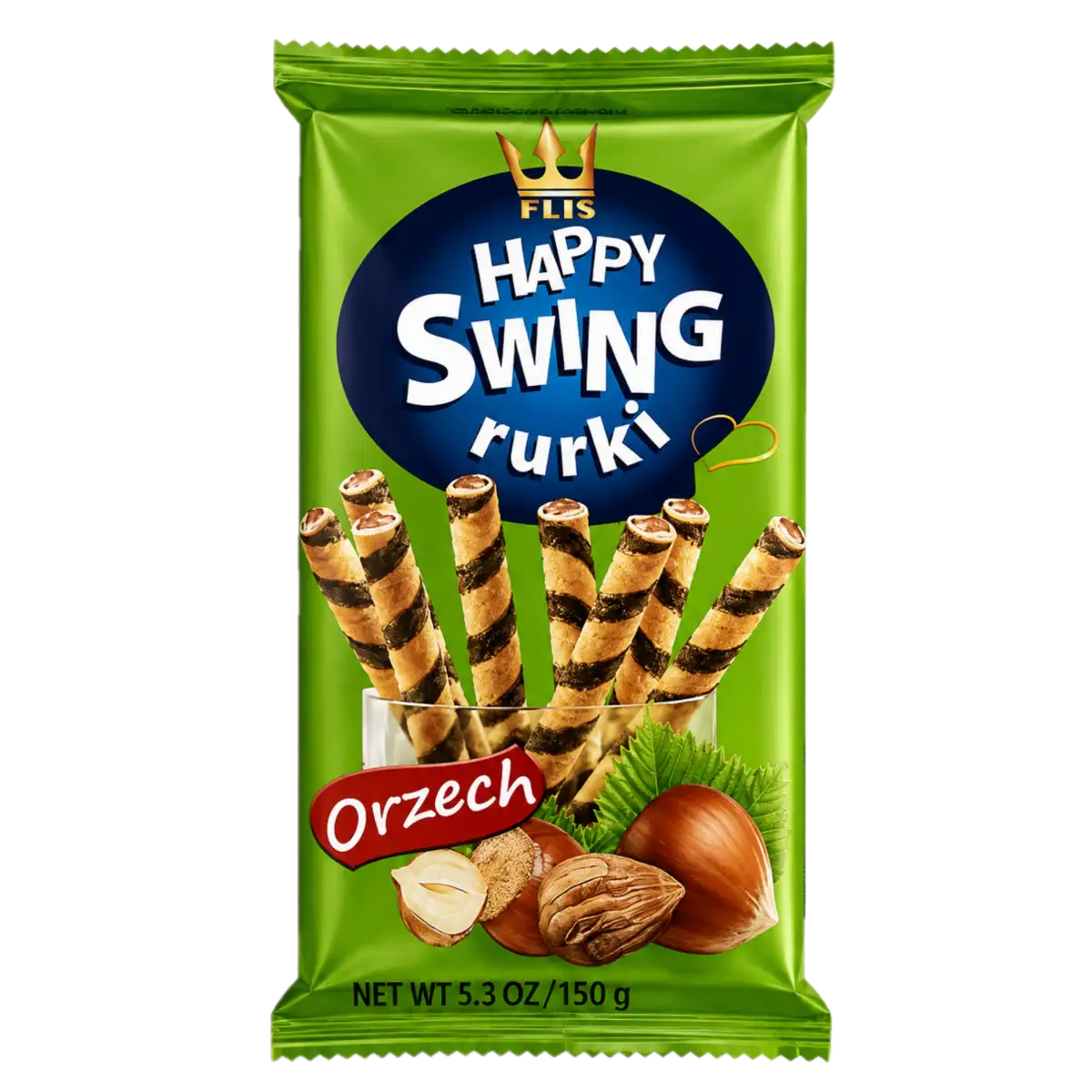 happy swing rurki orzechowe Happy Swing Rurki Waflowe z Kremem Orzechowym 150 g