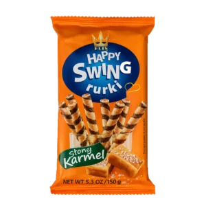 Happy Swing Rurki Waflowe z Kremem Słony Karmel 150 g