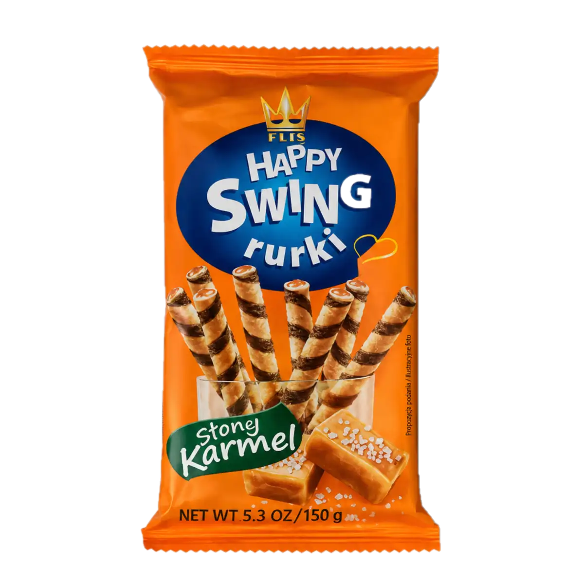 happy swing rurki slony karmel Happy Swing Rurki Waflowe z Kremem Słony Karmel 150 g