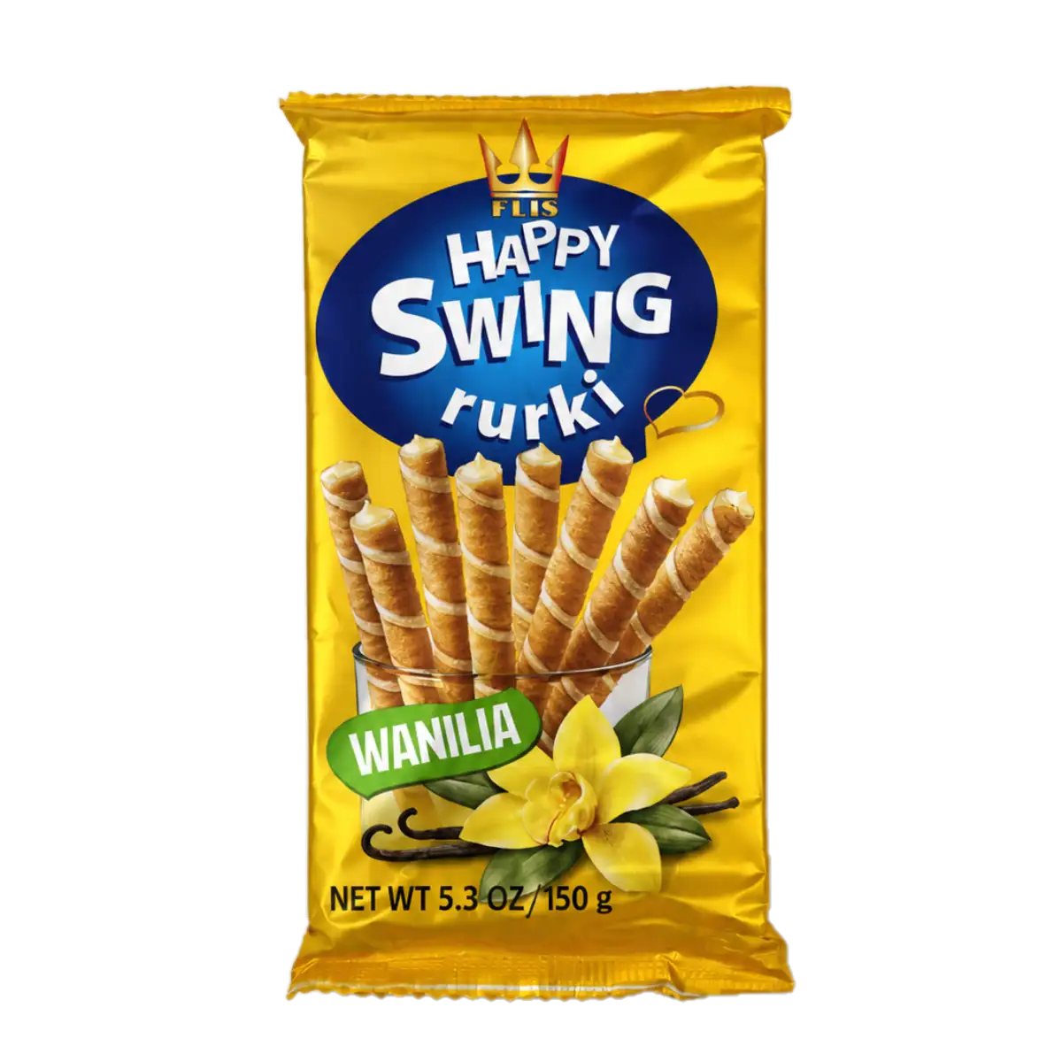 Happy Swing Rurki Waflowe z Kremem Kakaowym 150 g