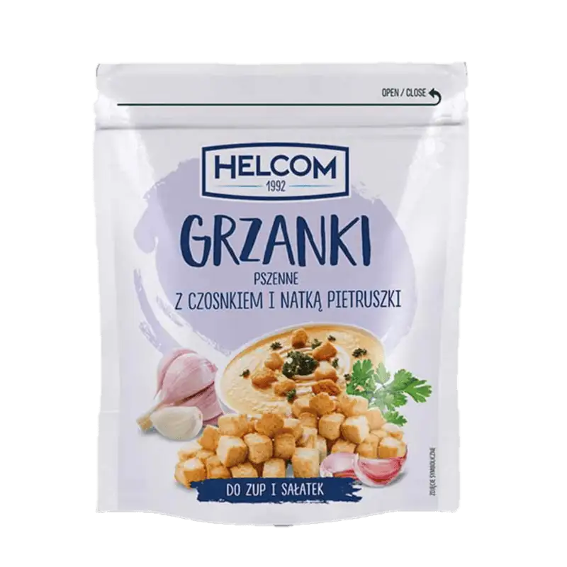 helcom grzanki z natka pietruszki Helcom Grzanki Pszenne z Czosnkiem i Natką Pietruszki 100 g