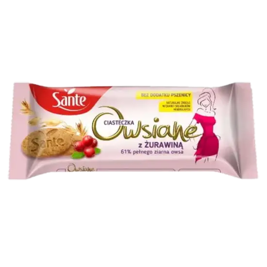 Sante Ciasteczka Owsiane z Żurawiną 135 g