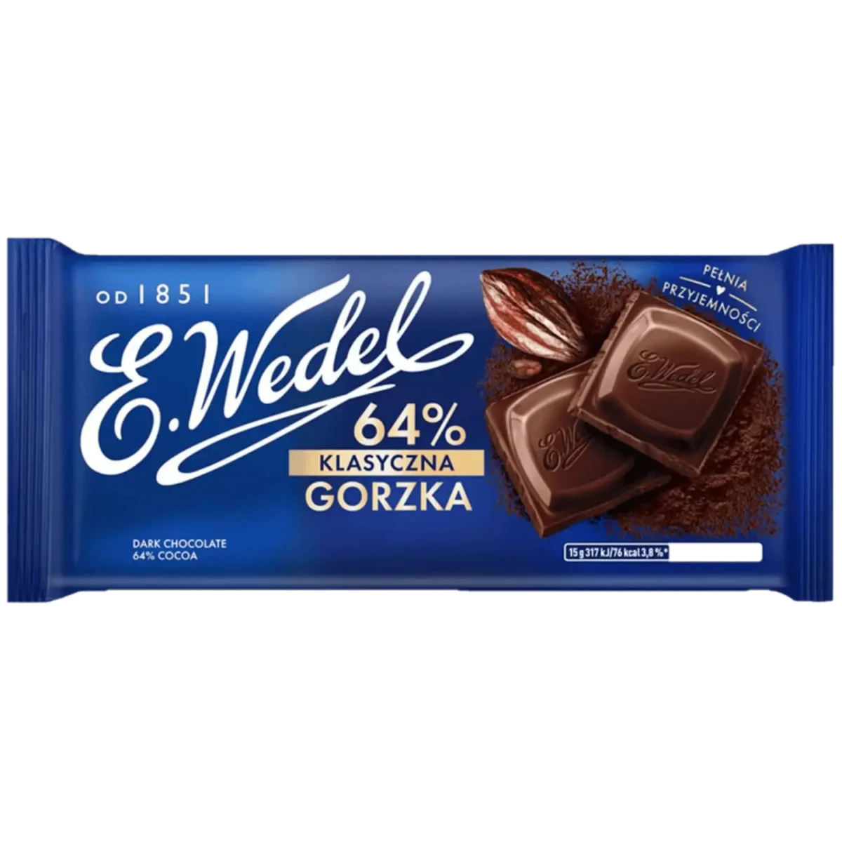 E.Wedel Czekolada Klasyczna Gorzka 64% 90 g