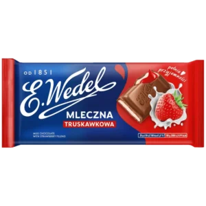 E.Wedel Czekolada Mleczna z Nadzieniem Truskawkowym 100 g