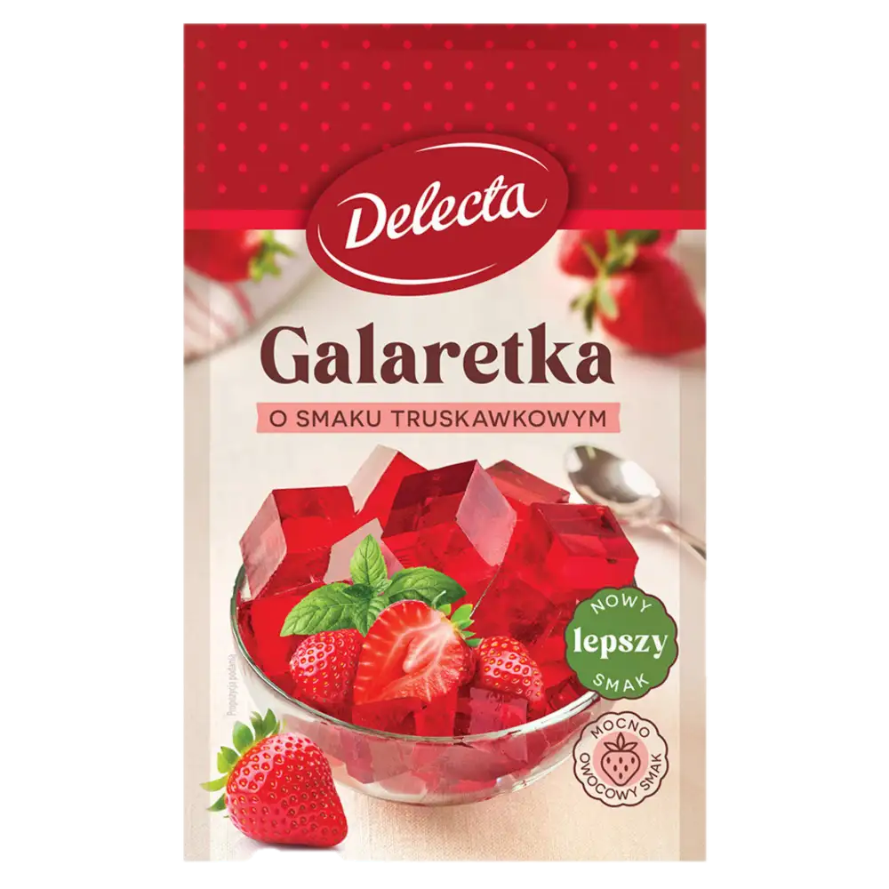 delecta galaretka truskawkowa Delecta Galaretka o Smaku Truskawkowym 70 g
