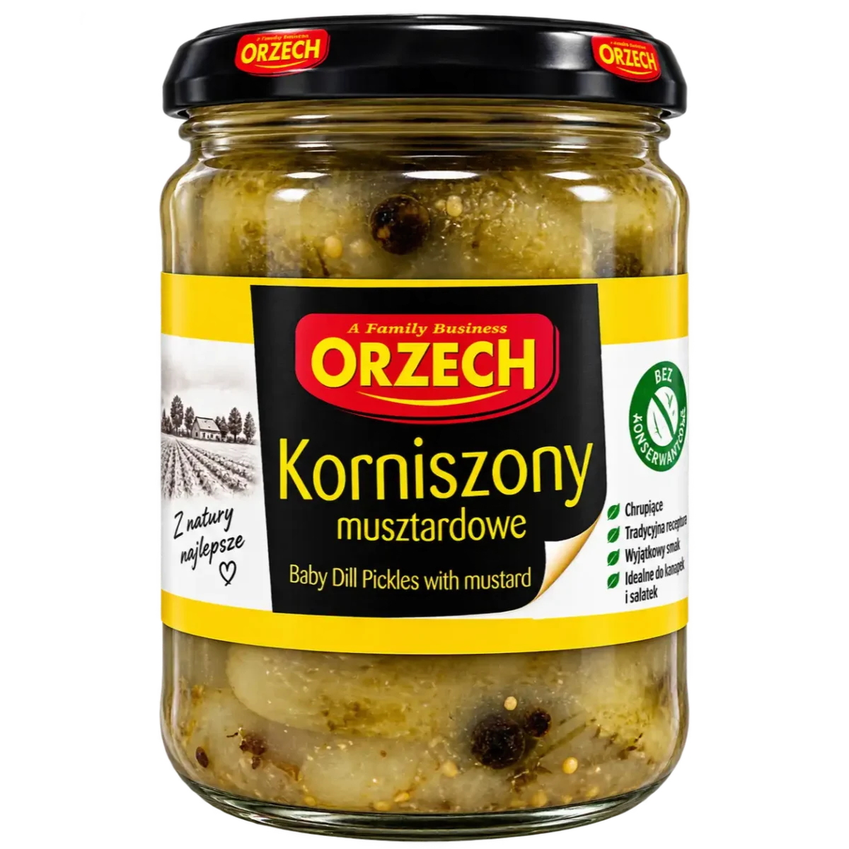Orzech Korniszony Musztardowe 520 g