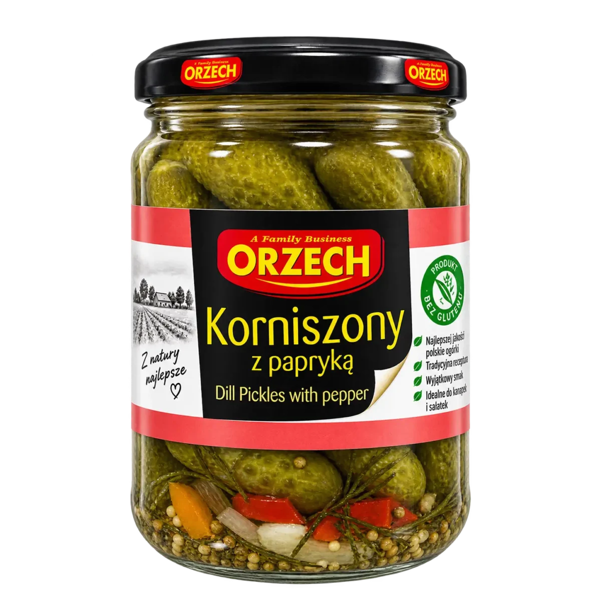 korniszony z papryka Orzech Korniszony z Papryką 520 g