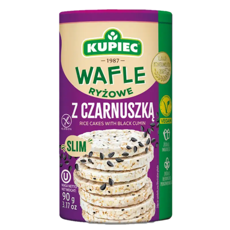 kupiec wafle ryzowe z czarnuszka Kupiec Slim Wafle ryżowe z czarnuszką 90 g