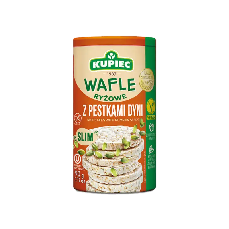 Kupiec Slim Wafle ryżowe z pestkami dyni 90 g