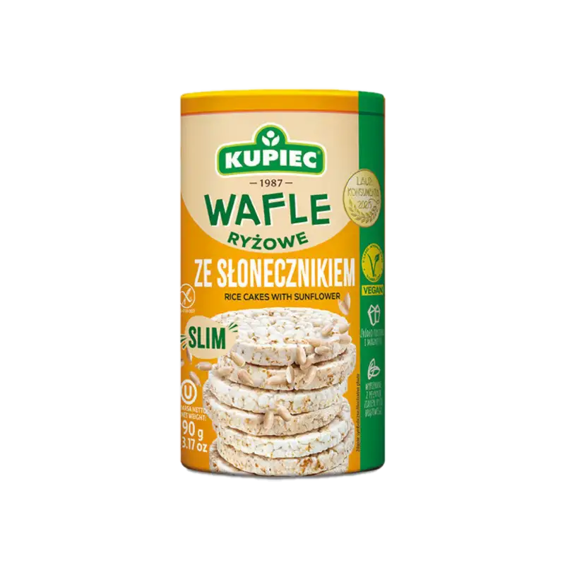 kupiec wafle ryzowe ze slonecznikiem Kupiec Slim Wafle ryżowe ze słonecznikiem 90 g