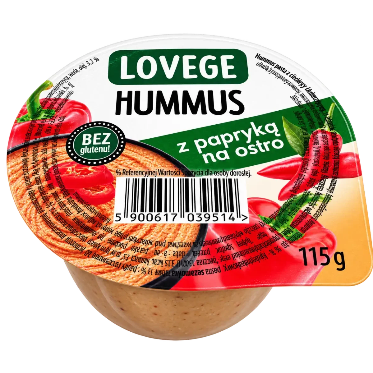 Lovege Hummus z Papryką na Ostro 115 g