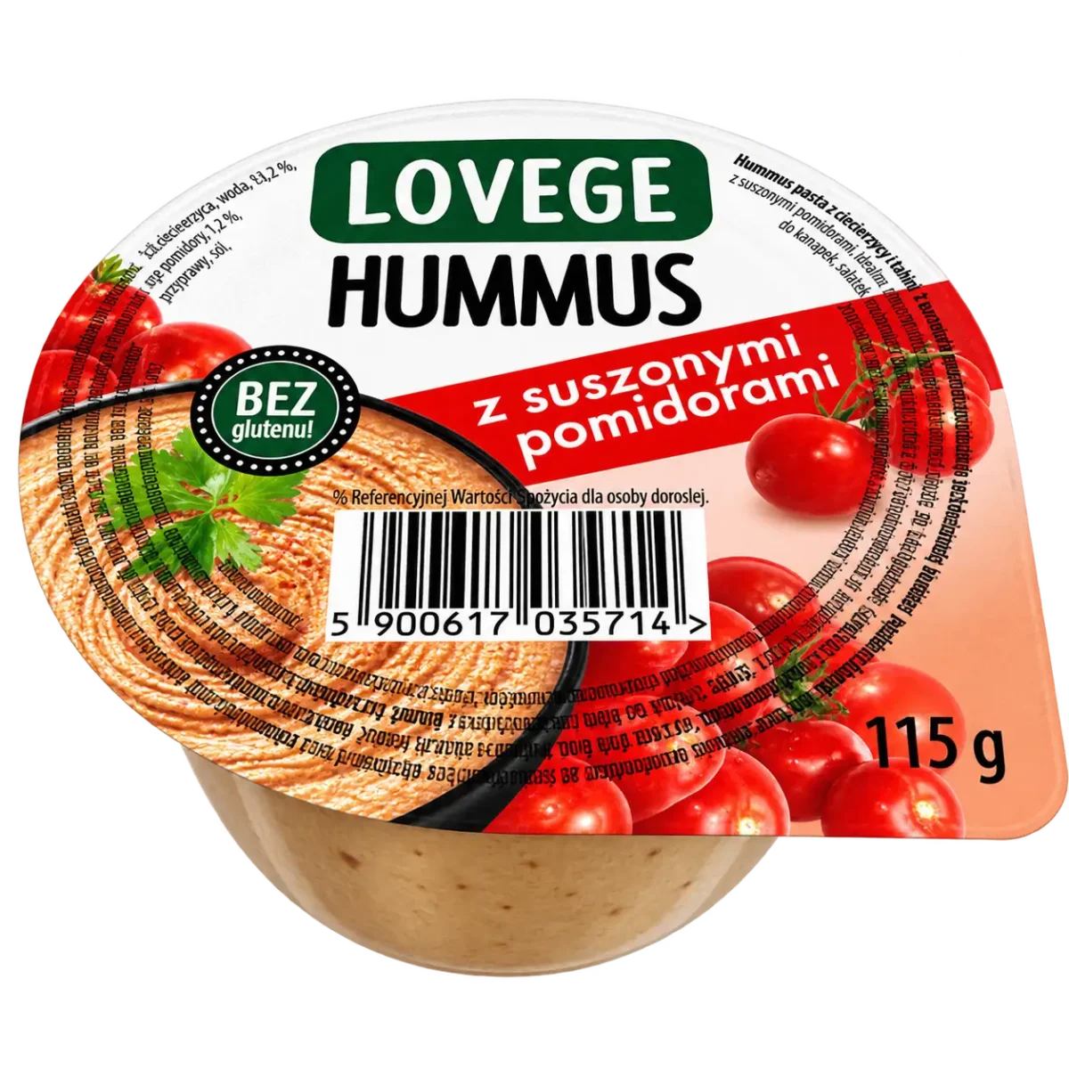 Lovege Hummus z Suszonymi Pomidorami 115 g