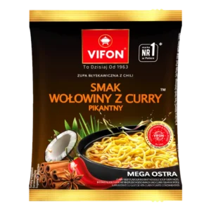 Vifon Zupa błyskawiczna o smaku wołowiny z curry pikantna 70 g