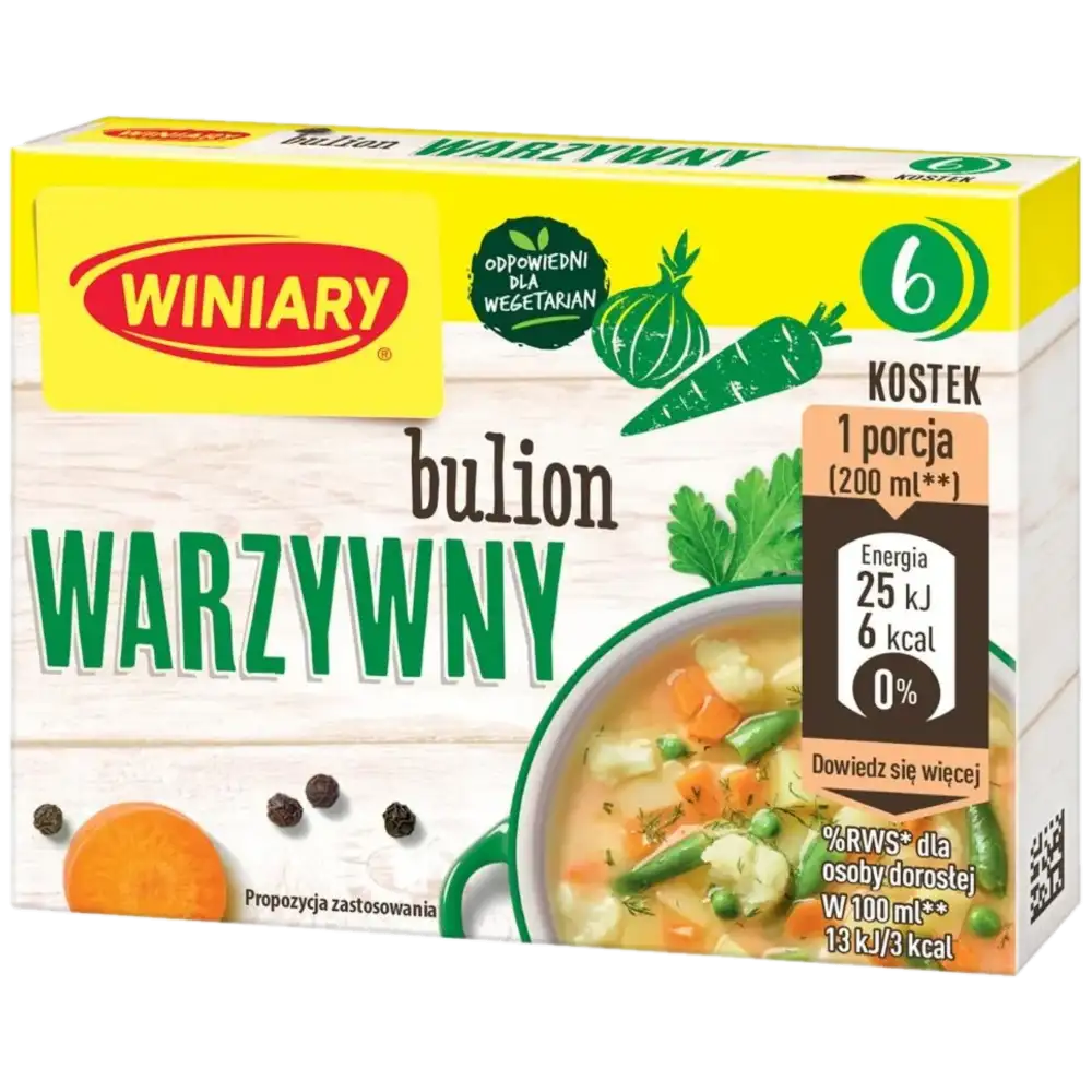 Winiary Bulion Warzywny 60 g – 6 kostek