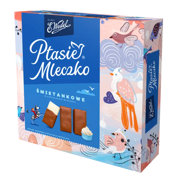 E. Wedel Ptasie Mleczko Śmietankowe w czekoladzie mlecznej 340 g
